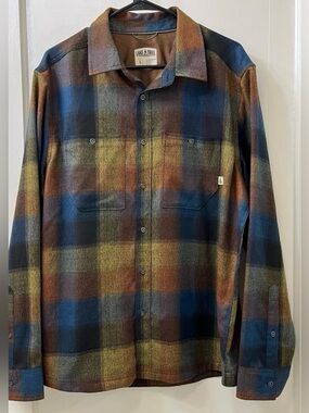 Lake & Trail Men's Plaid Shirt Jacket - Blue/Brown/Olive NWOT